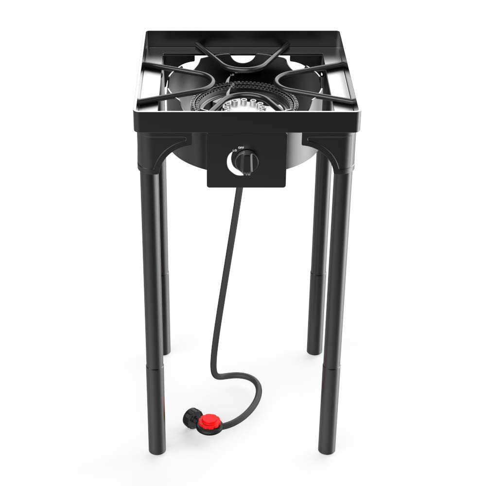 Kapas Outdoor & Indoor Portable Propane Stove, Single Burners with Gas Premium Hose, Detachable Legs for Backyard Kitchen, Camping Grill, Hiking Cooking, Outdoor Recreation