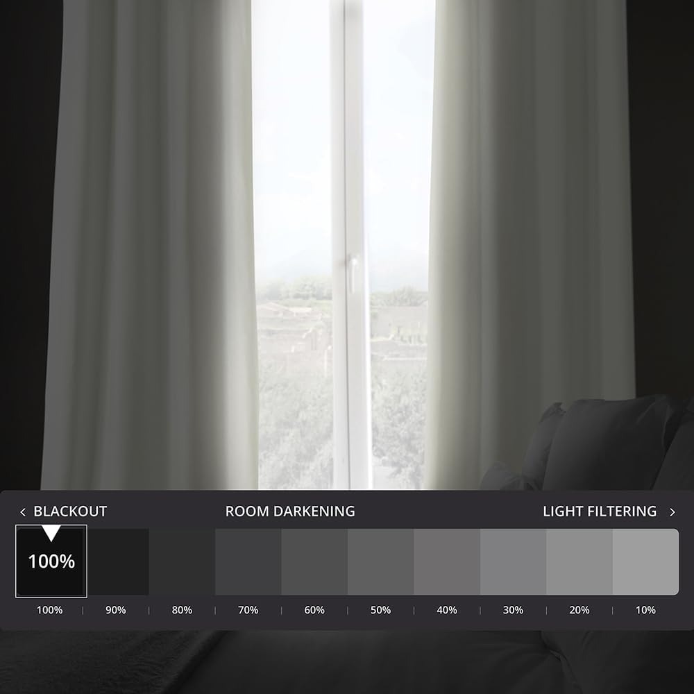 HPD Half Price Drapes Vintage Blackout Curtains for Bedroom - 120 Inches Long Thermal Cross Linen Weave Full Light Blocking 1 Panel Blackout Curtain, (50W x 120L), Starlight Off White