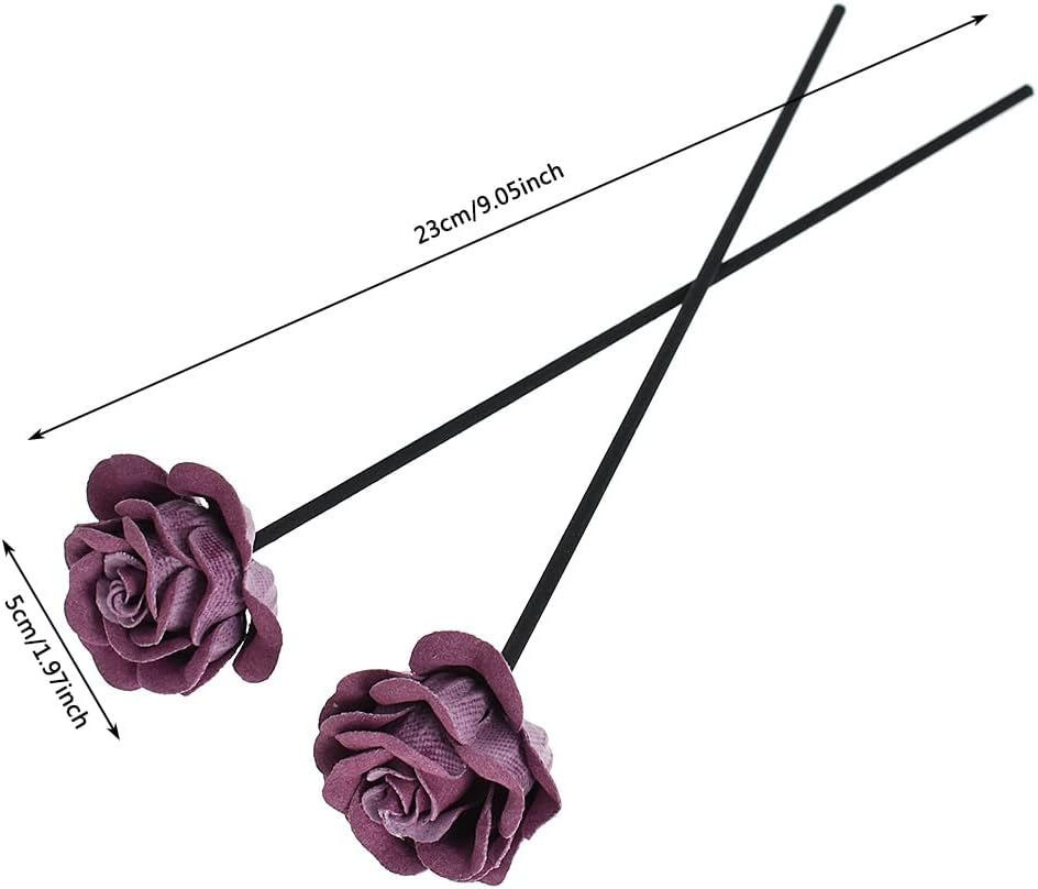 Purple Flower-Shaped Rattan Reed Diffuser Sticks, 5 Count