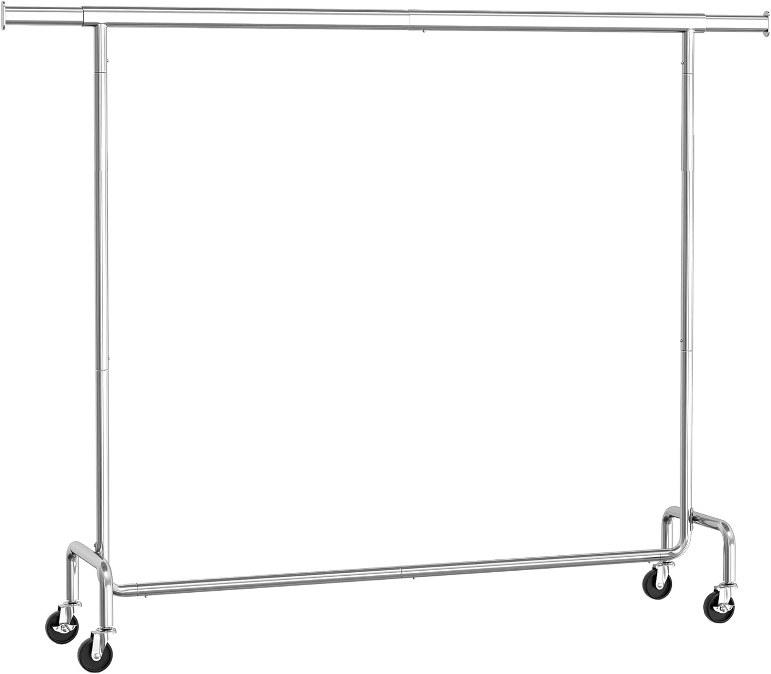 300lb Clothing Rack Heavy Duty Clothes Rack on Wheels Garment Rack Rolling Coat Rack for Bedroom Living Room Silver