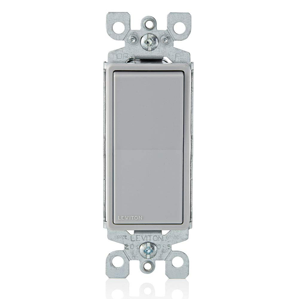 Gray Single-Pole Decora Rocker Light Switch with Steel Strap