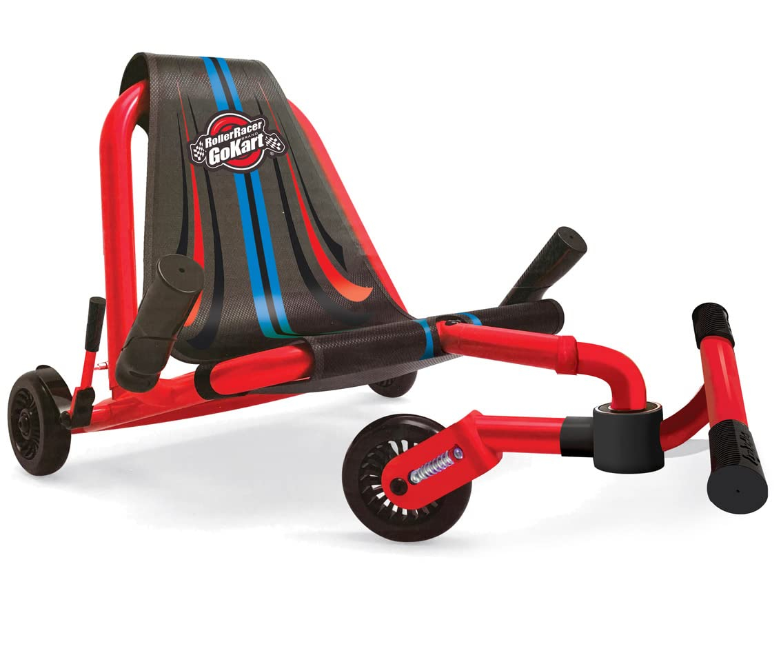 Roller Racer Red Go Kart, - Swing Side-to-Side for Amazing Ride, Powered by Zig-Zag Motion