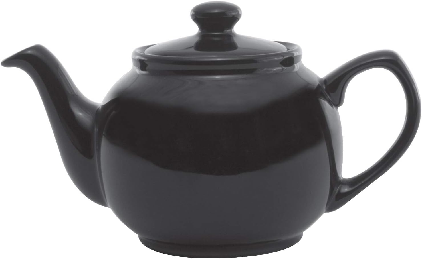 Black Ceramic English Style Teapot with Infuser, 16 oz