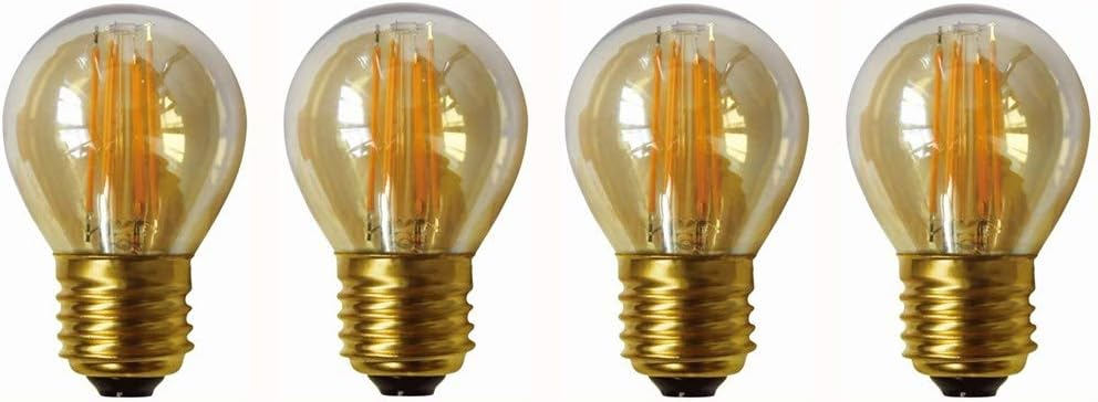 4W G45 Dimmable LED Filament Bulb G45 LED Vintage Edison Bulbs E26/E27 Medium Base Lamp for Home Pendant Antique Light,G14/G45 Shape,E26/E27 Socket Base,Amber Glass,2300K Warm White, Pack of 6