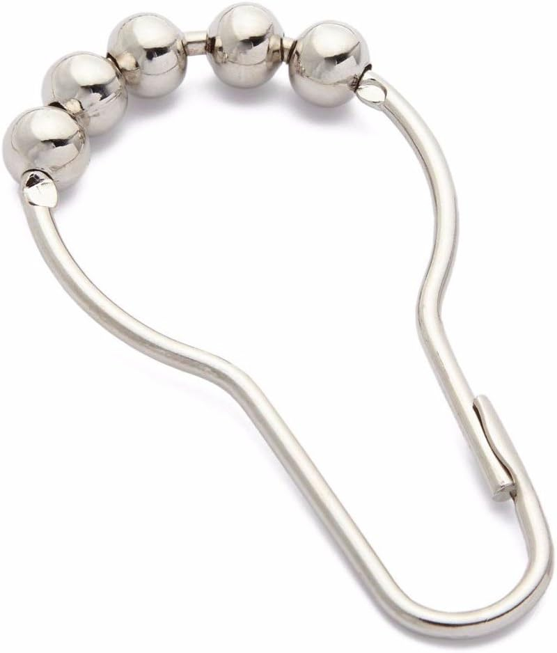 Wideskall 12 Pieces Stainless Steel Shower Curtain Roller Hook Rings