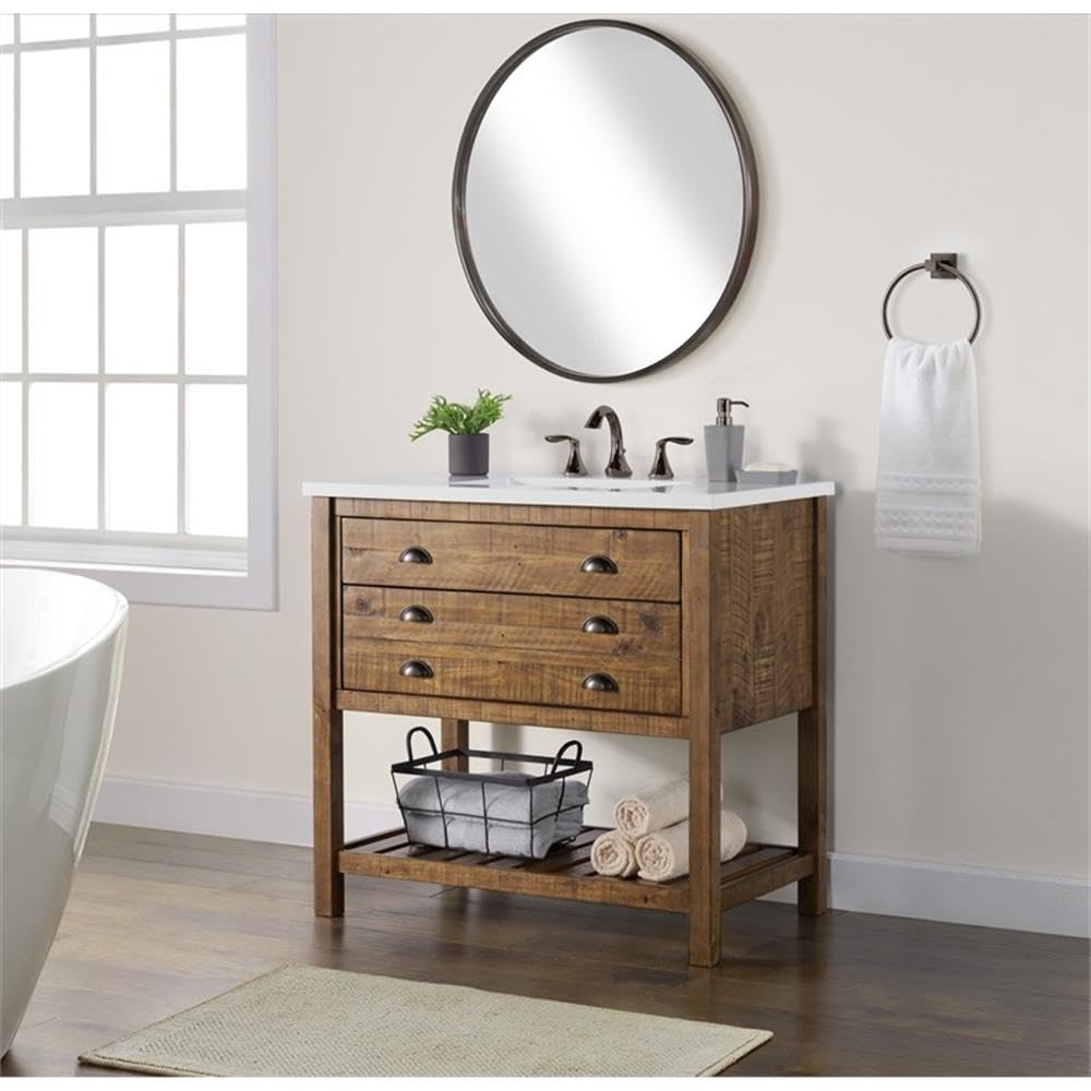 Martin Svensson Home Monterey 37" Wood Single Bathroom Vanity Natural Brown