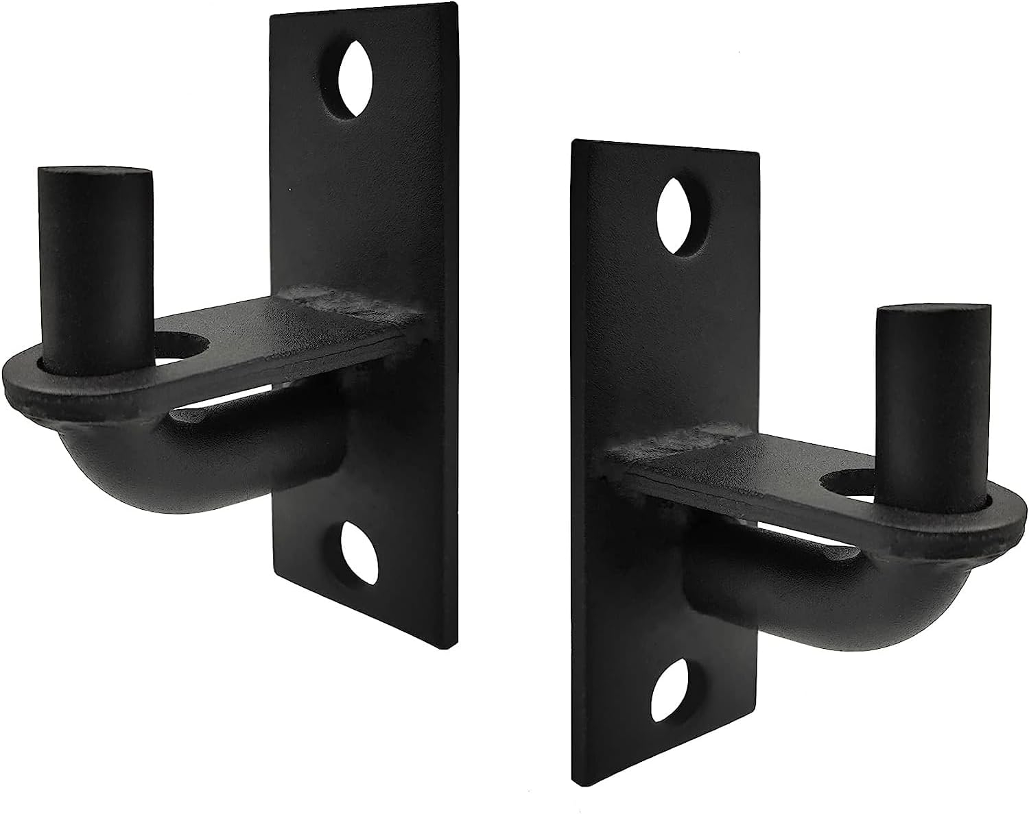 2 Pack Wall Mount Heavy Duty Chain Link Fence Gate Hinges with 5/8 Hinge Pin (Screws Not Included), Black