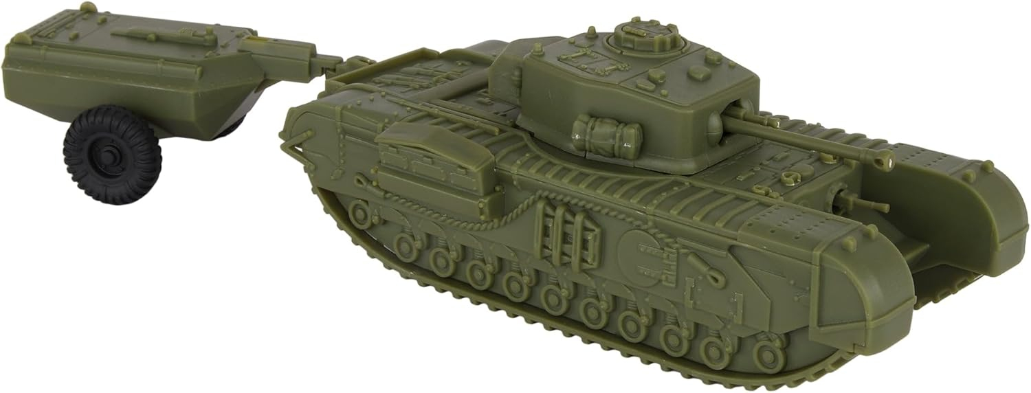 BMC CTS WW2 British Churchill Crocodile Tank - OD Green 1:38 Plastic Army Vehicle