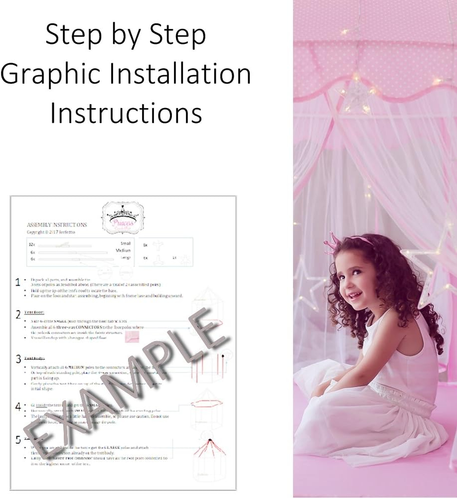 Princess Castle Playhouse Tent Toy for Girls, Pink Kids Play House Indoor, Christmas Birthday Gift for Little Girls Age 3 4 5 6 7, Play Tent for 3-10 Year Old Girl