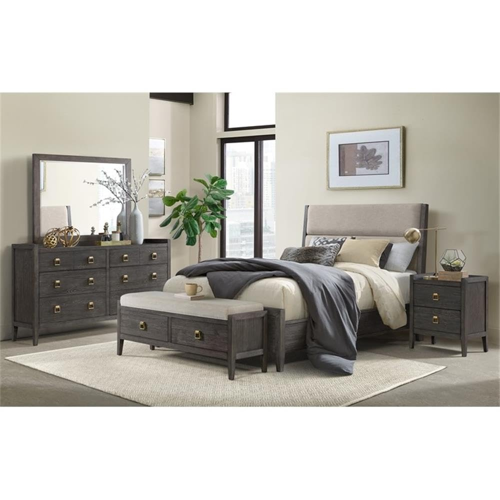 Intercon Furniture Portia Bedroom 2-Drawer Wood Nightstand in Brindle Gray