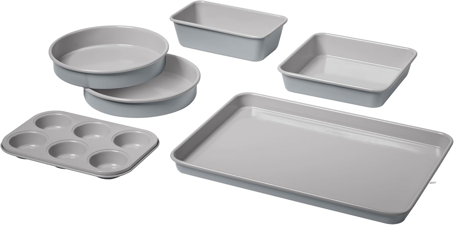 Cuisinart Chef's Classic Ceramic 6-Piece Culinary Collection Ceramic Nonstick Bakeware Set - Gorgeous Gray