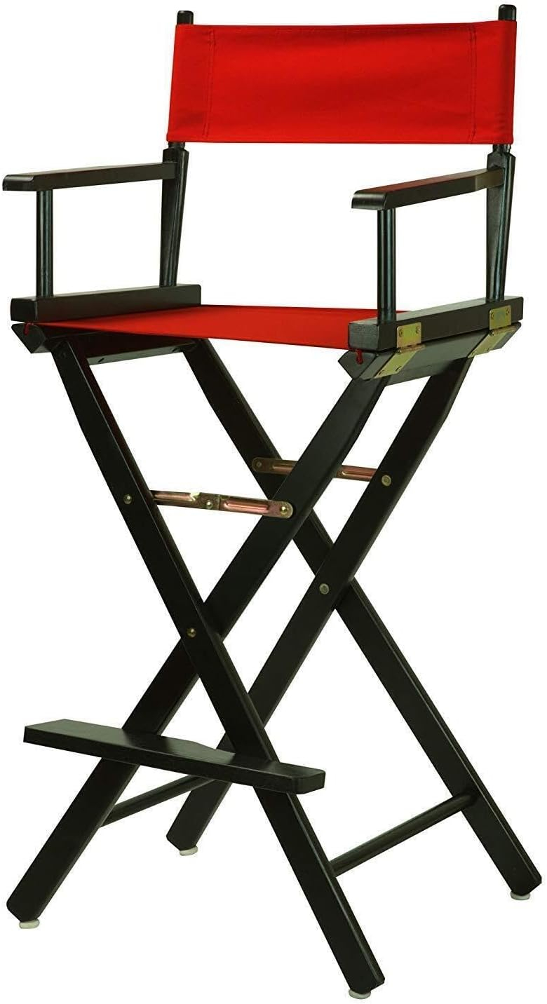 30" Director's Chair Black Frame-Red Canvas