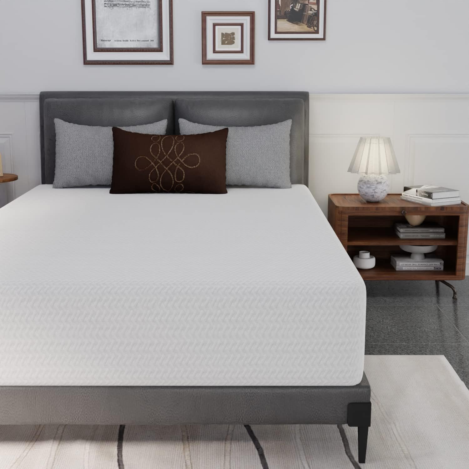 Full 12-Inch White Gel Memory Foam Mattress