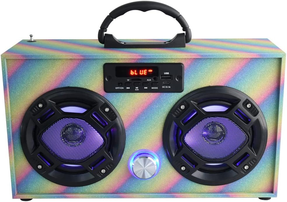 Glitter Rainbow Bling Wireless Boombox (BB-GLITTER RAINBOW)