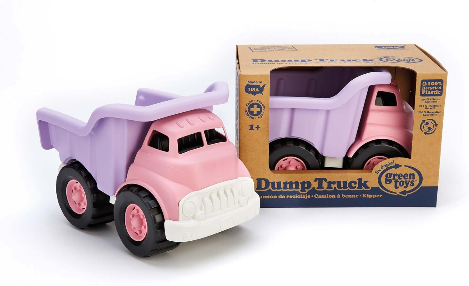Green Toys Pink Dump Truck, for Toddlers Ages 1+ Made from 100% recycled plastic