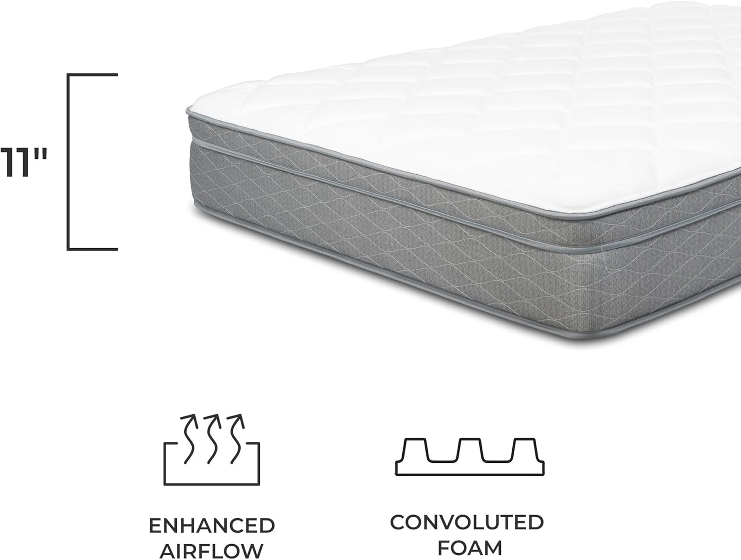 Dreamfoam Bedding Doze 11 Inch Plush Medium Soft Comfort Mattress, Short Queen