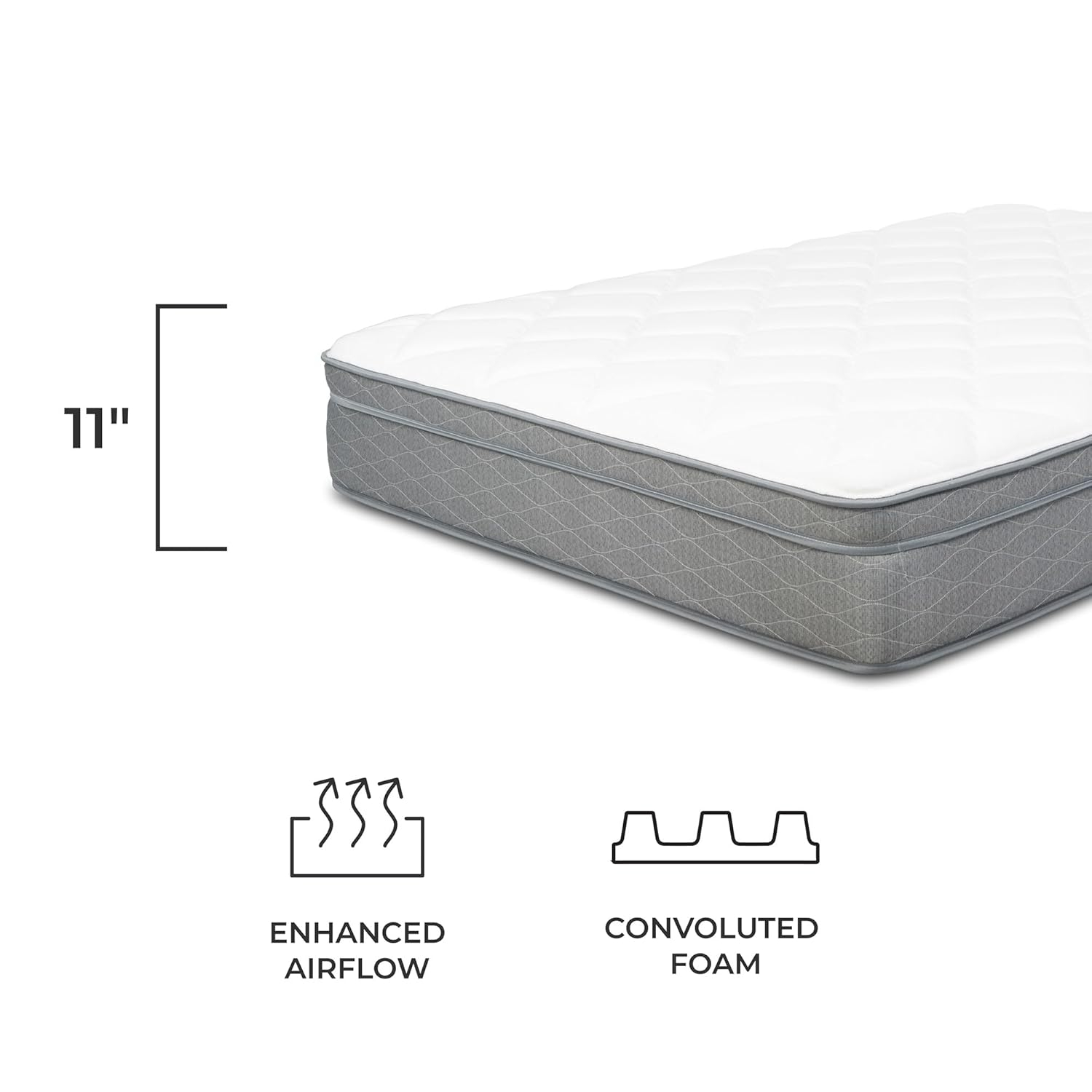 Dreamfoam Bedding Doze 11 Inch Plush Medium Soft Comfort Mattress, Short Queen