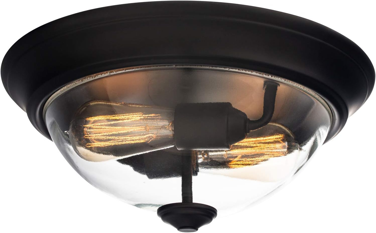 Prominence Home Designer 2 -Light 13.0-in Satin Bronze Flush Mount Light