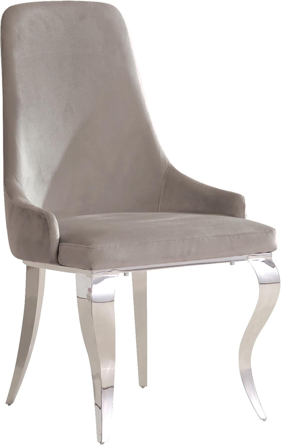 Antoine Chrome and Grey 7-Piece Dining Set with Velvet Chairs