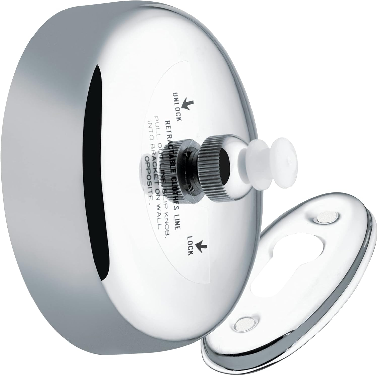 Polished Chrome Retractable Wall Mount Clothesline