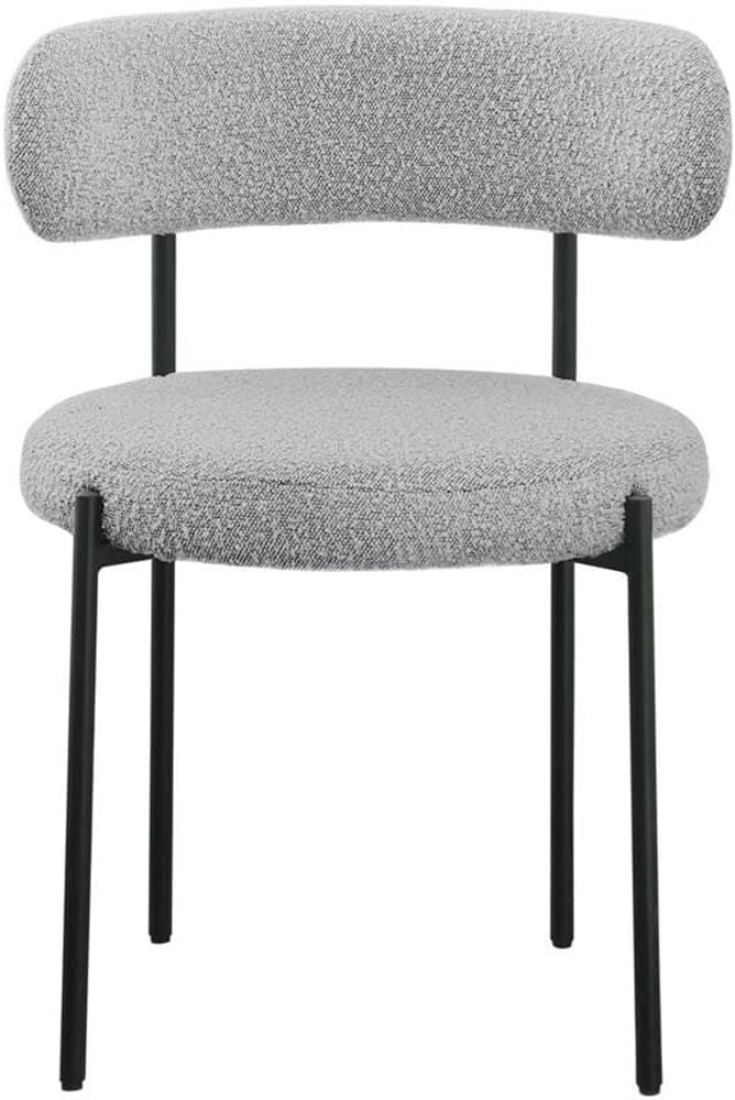 Meridian Furniture Beacon Silla de Comedor de Tela Boucle Gris