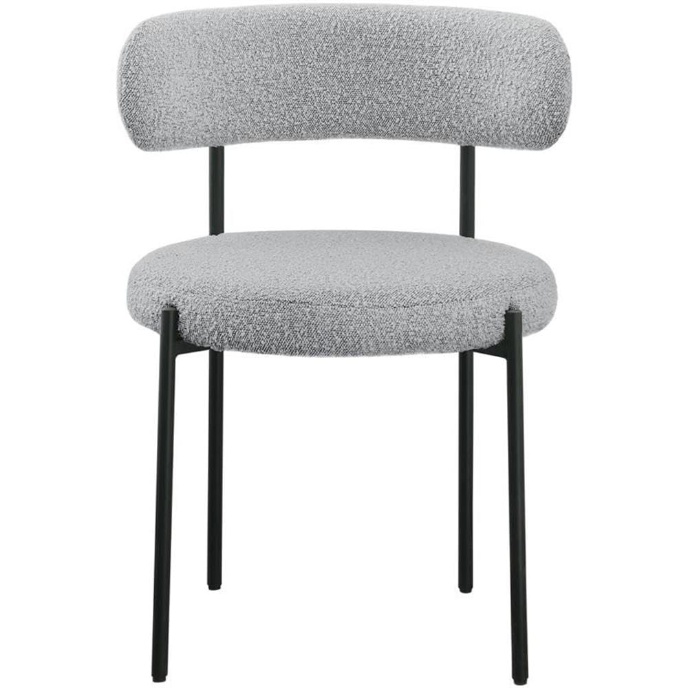 Meridian Furniture Beacon Silla de Comedor de Tela Boucle Gris