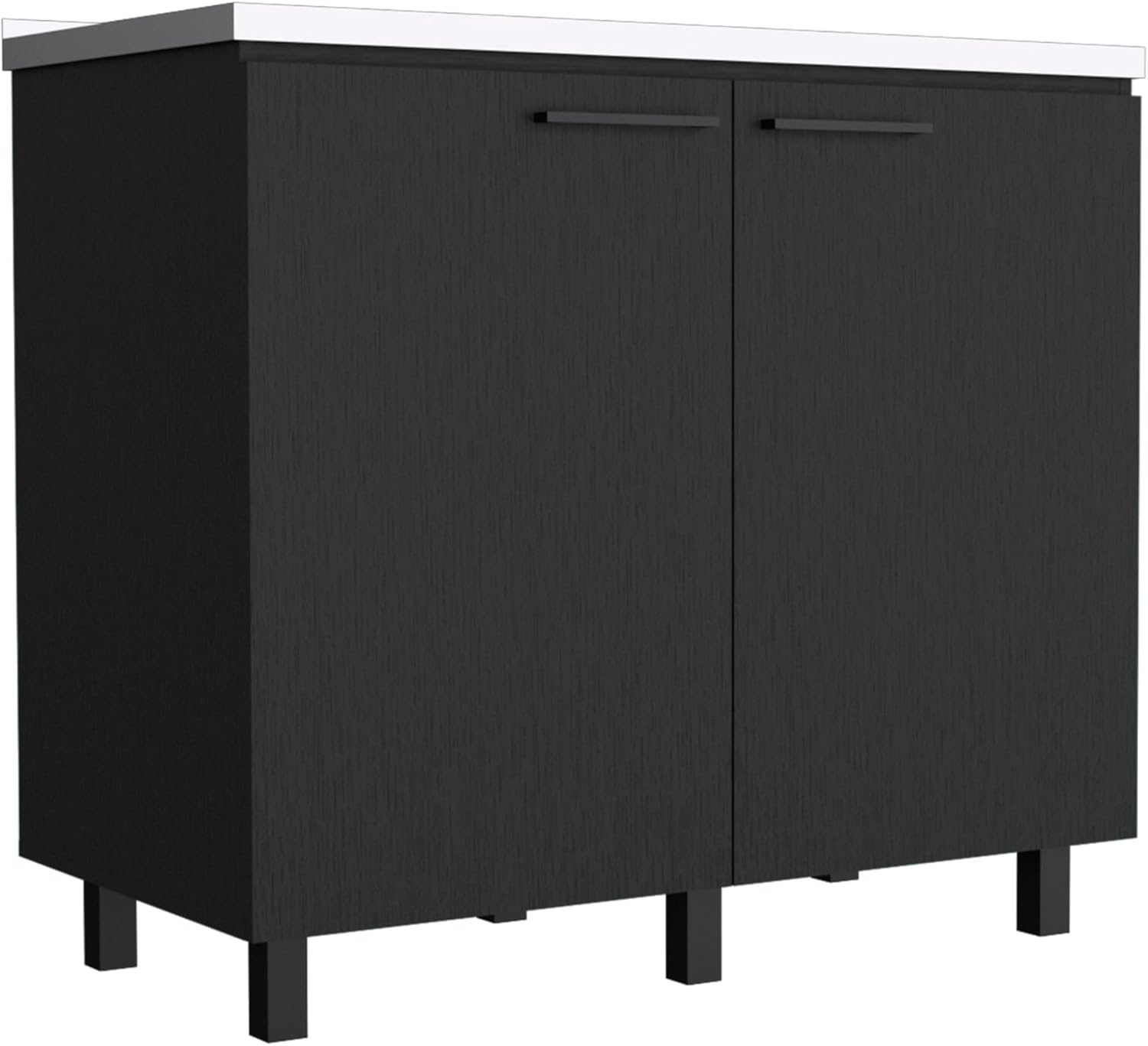 TUHOME Napoles 2 Utility Sink with Cabinet  Engineered Wood Cabinets in  Black