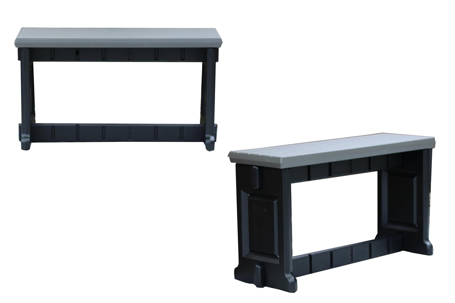 NEW Leisure Accents 36" Long Outdoor Indoor Deck Patio Resin Bench Redwood/Beige