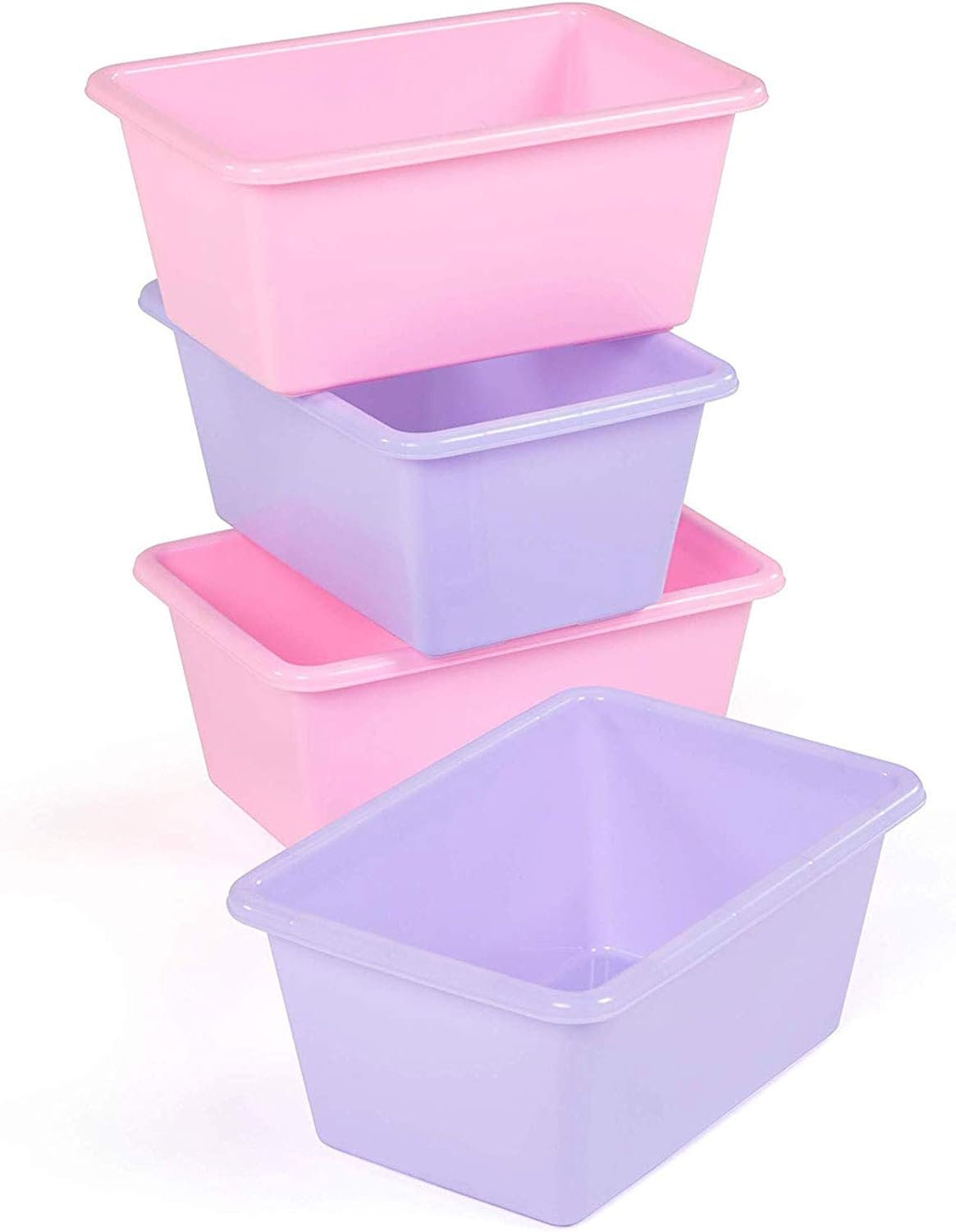 Humble Crew Standard Plastic Storage Bins, Set of 4, Pink/Purple