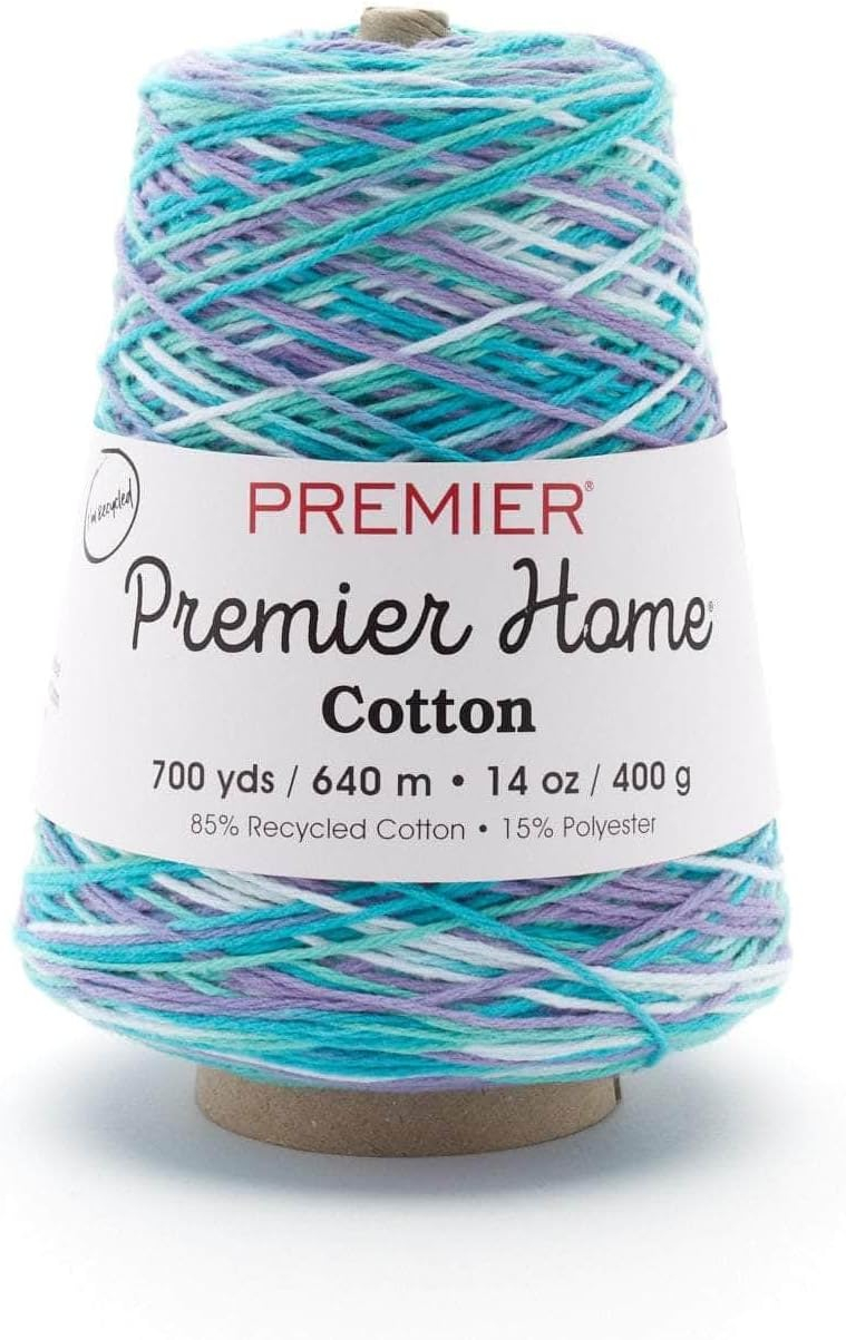 Premier Yarns Home Cotton Cone Yarn, Ideal Knitting and Crochet Supplies, Cotton-Polyester Blend, Multi, Water Lilies