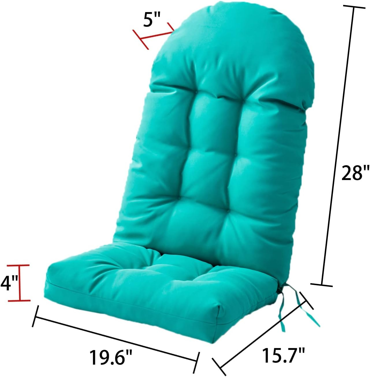 Enipate Weather Resistant Adirondack Chair Cushions High Back Indoor Outdoor Patio Tufted Lounge Cushion Seat Pads