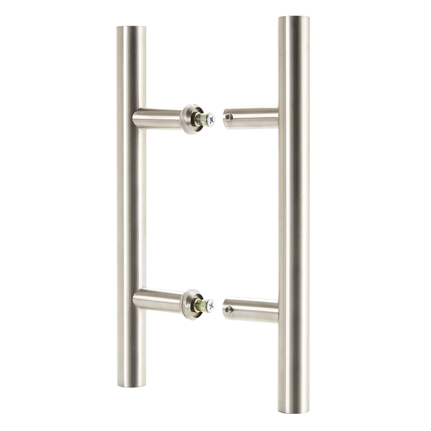 BRINKS Commercial - 12" 'H' Style Pull Door Handle, Satin Chrome Finish - Rust and Corrosion Resistant Door Handle