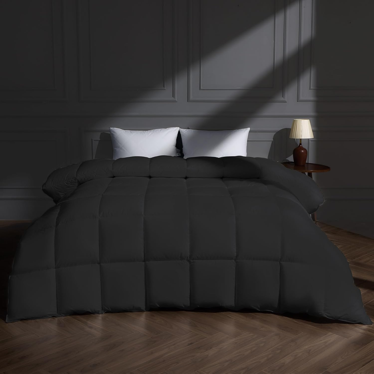 Luxurious White Cotton Full Size Pinch Pleat Comforter