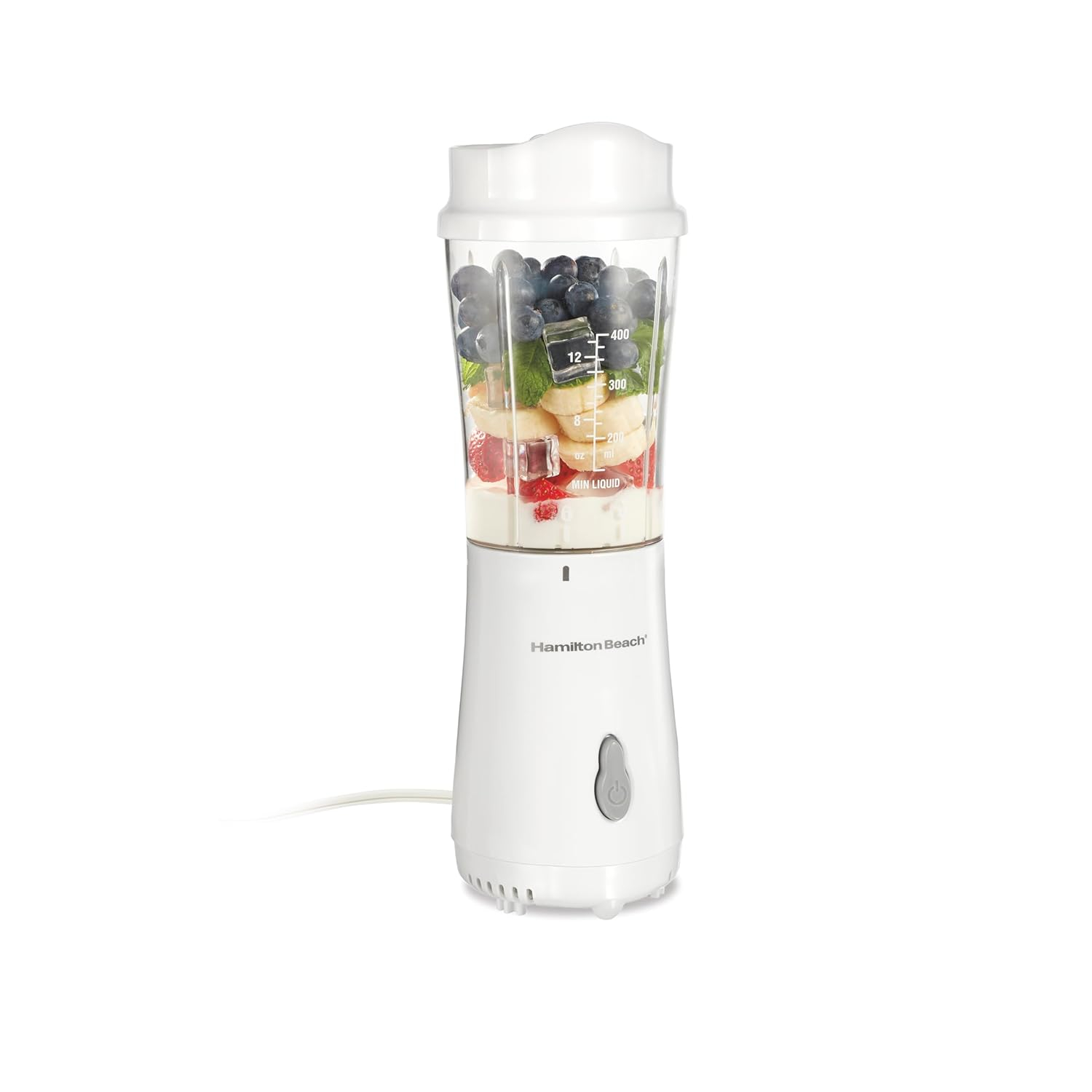 Hamilton Beach Personal Blender with Travel Lid, 14 oz. jar, white, 51101G