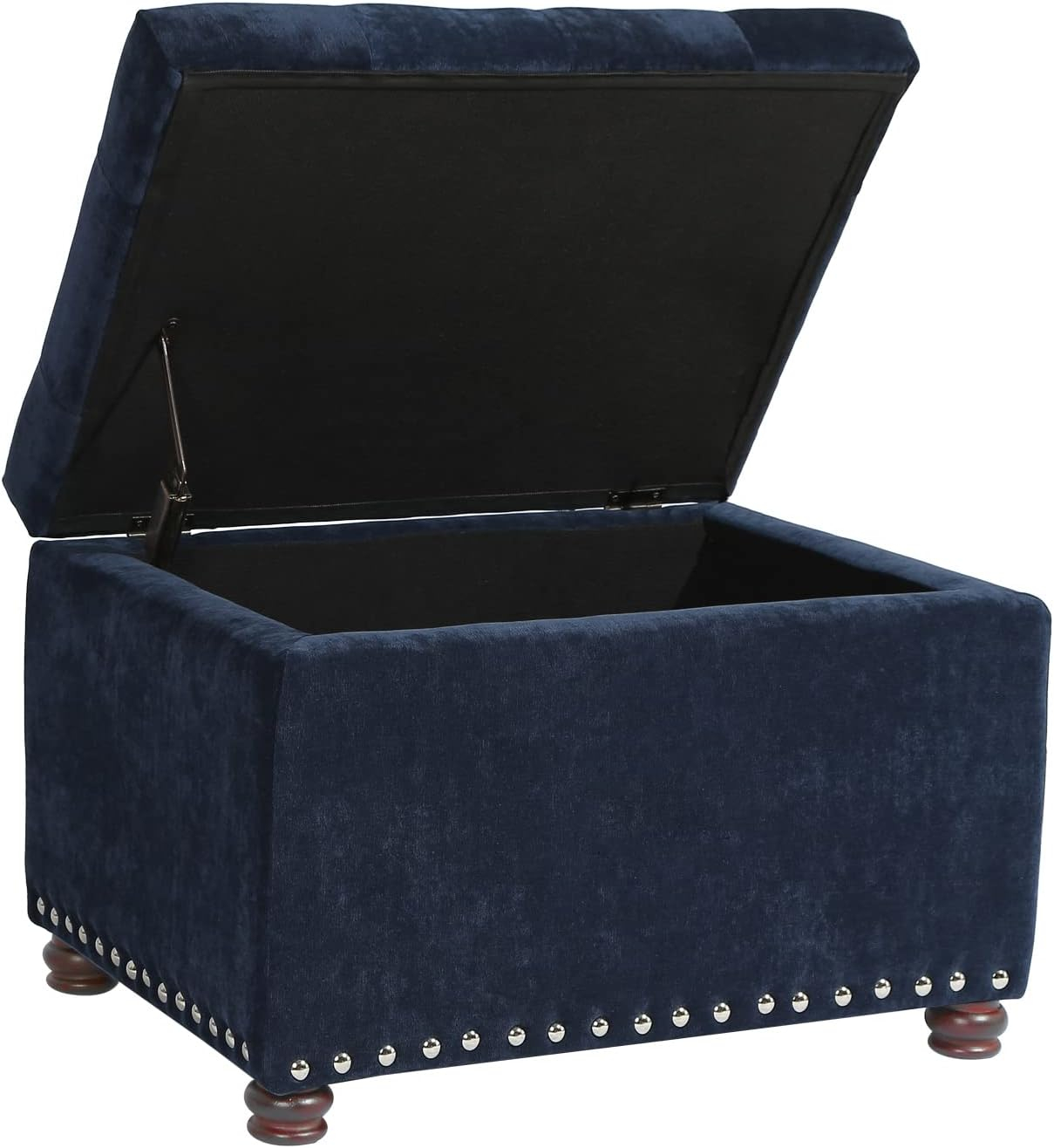 HYHBIBOOM 24" Ottoman with  for Living Room Rectangular Fabric Tufted Bench Footrest - Light Grey