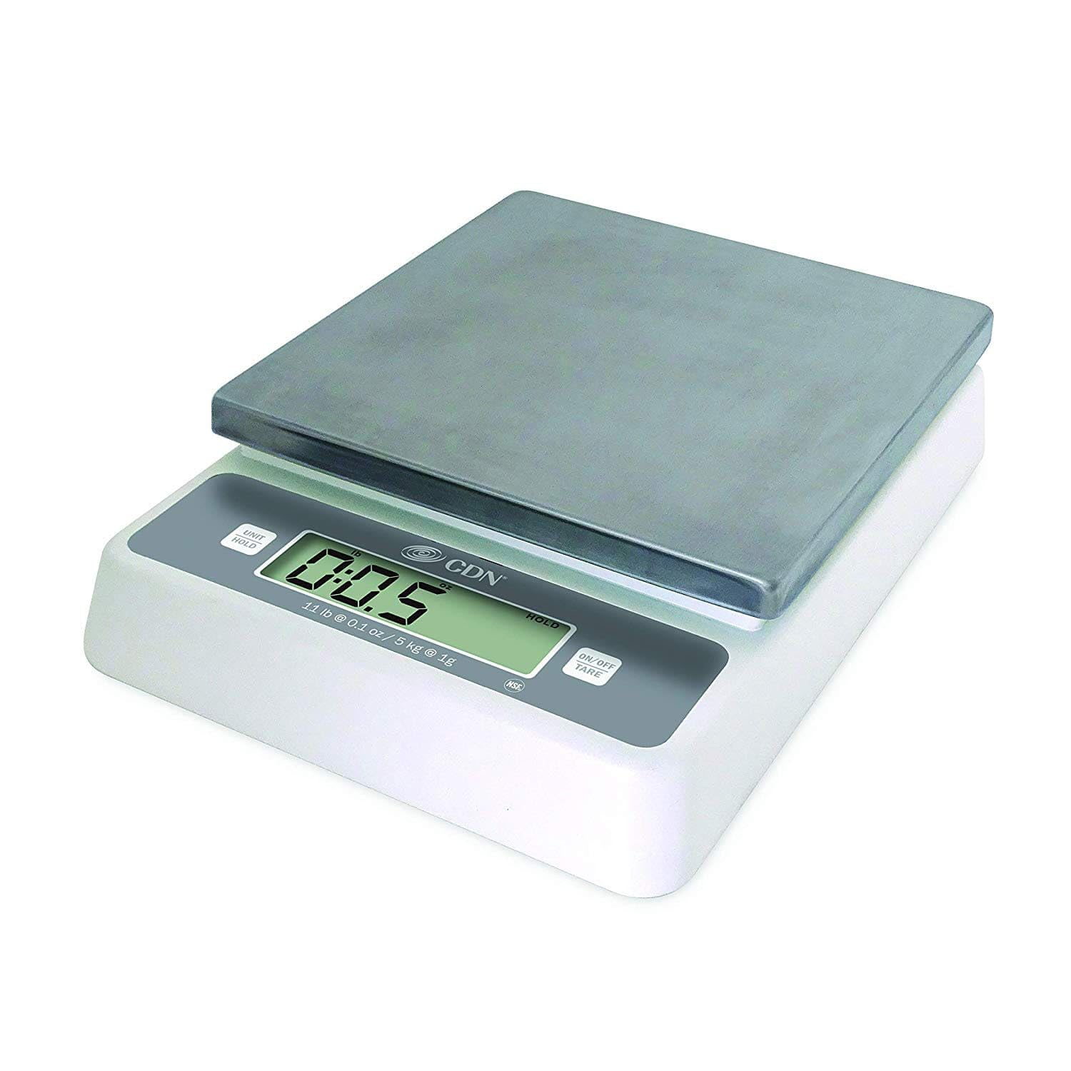 White and Silver Digital Portion Control Scale with Stainless Steel Platform