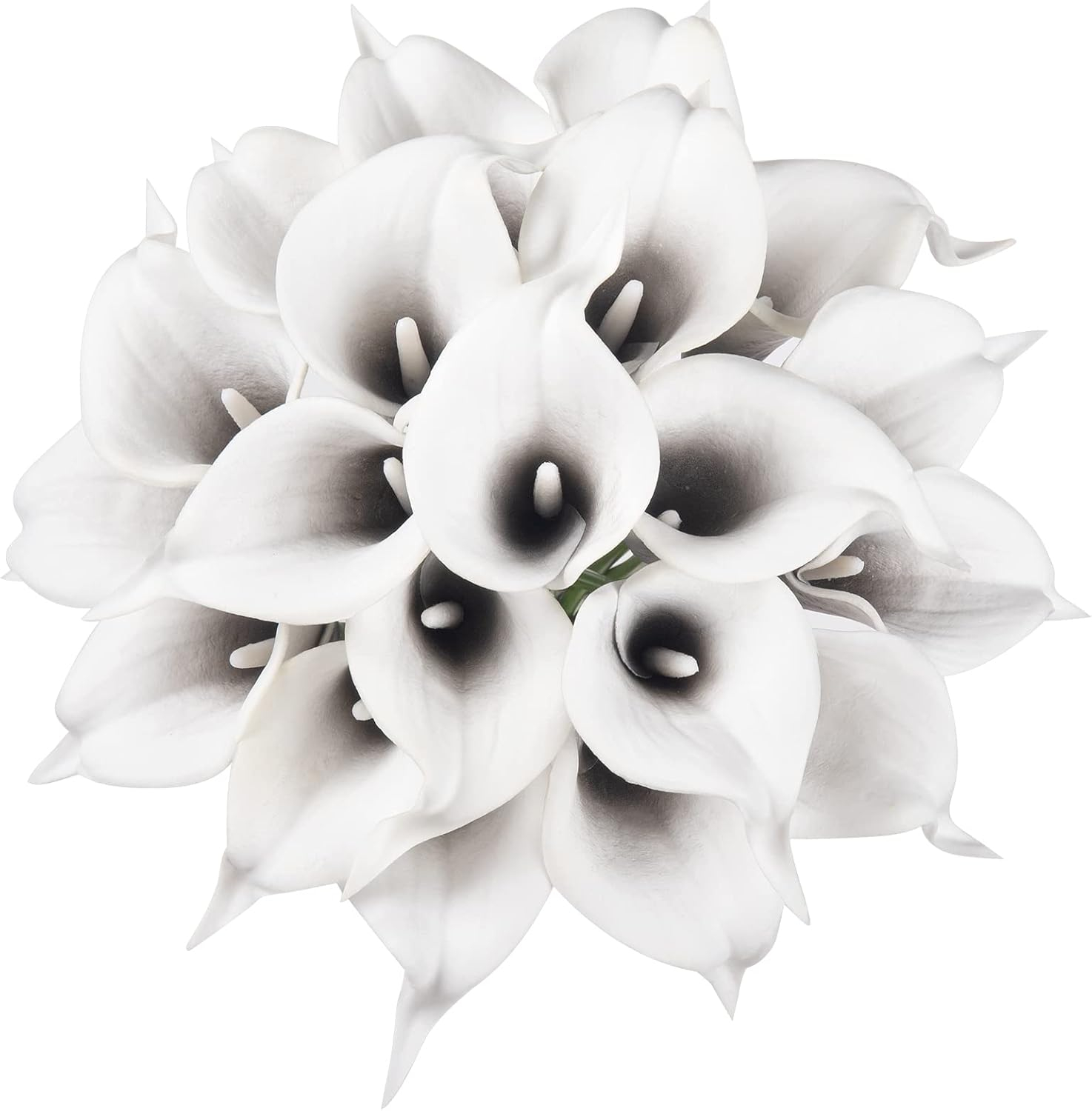 20Pcs Artificial Calla Lily Flower Real Touch Latex Flowers for DIY Wedding Bouquet Party Home Decor (Pure White) A