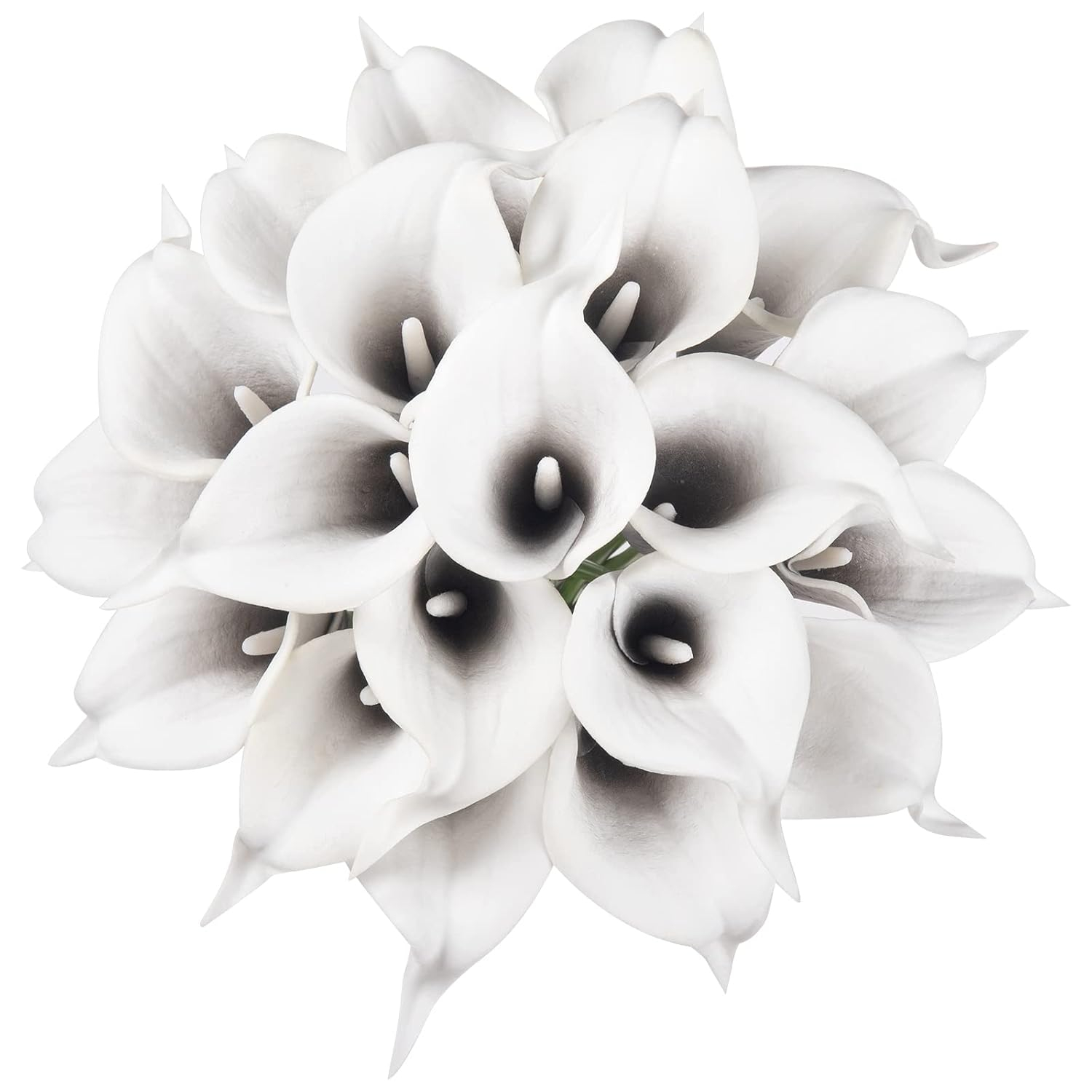 20Pcs Artificial Calla Lily Flower Real Touch Latex Flowers for DIY Wedding Bouquet Party Home Decor (Pure White) A