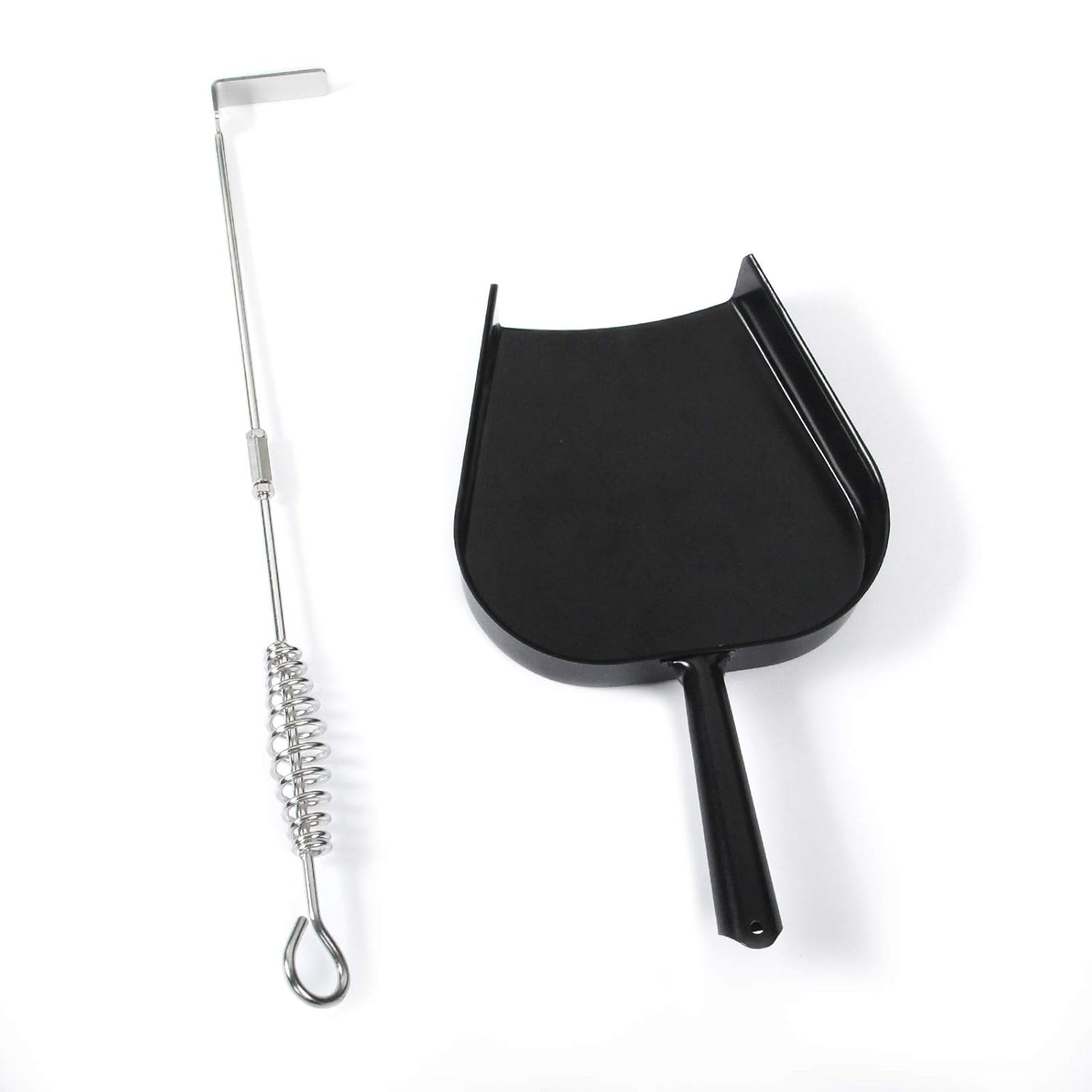 Ash Removal Tool and Ash Pan for Big Green Color Egg,Stainless Steel Big Green Kamado Egg Accessories Ash Tool Poker for Primo and Other Charcoal Kamado (at+AP)