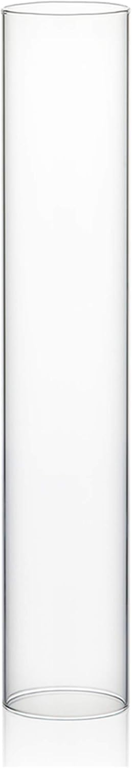 WGVI Hurricane Candle Holder Sleeve, Wide 2.5", Height 14", Clear Glass Cylinder Candleholder, Chimney Tube, Open Ended Candle Shade, 1 Piece