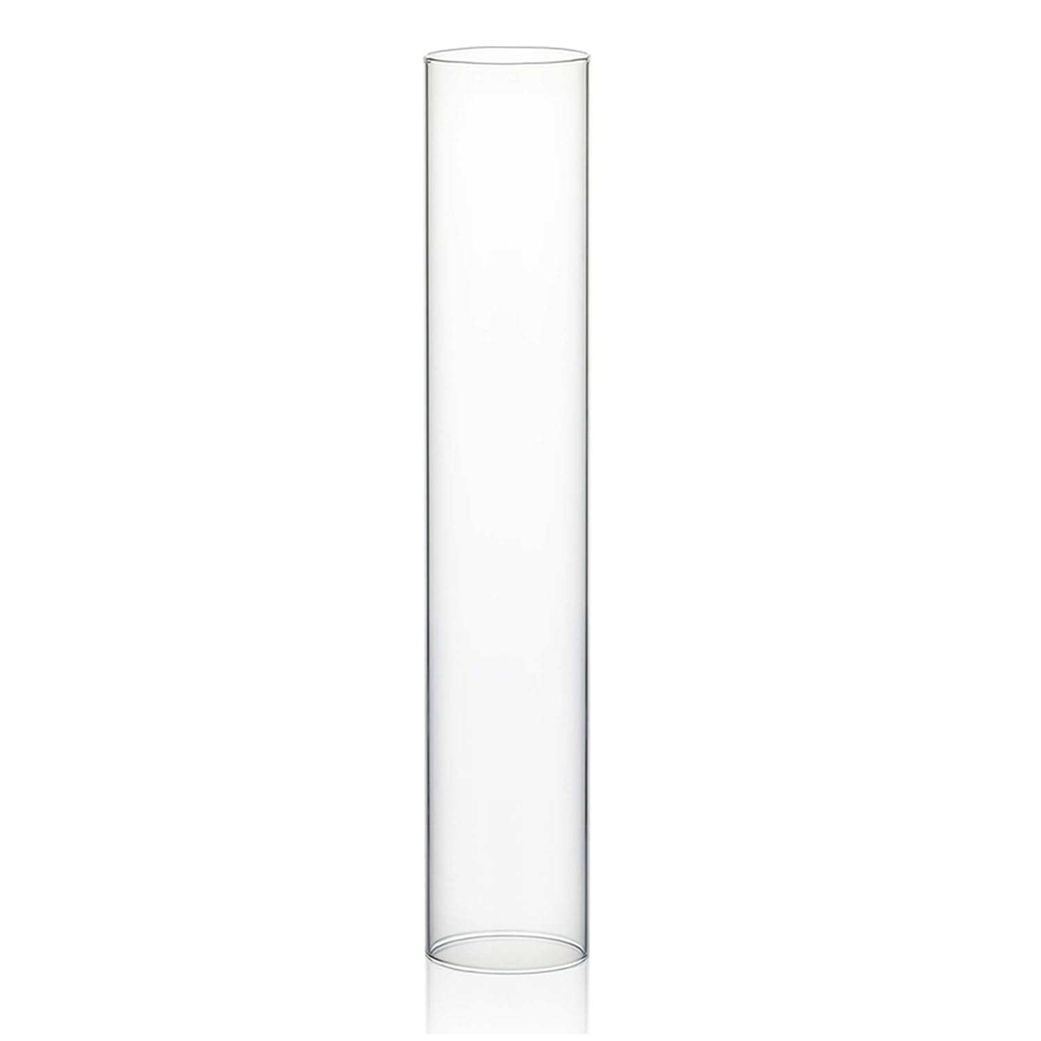 WGVI Hurricane Candle Holder Sleeve, Wide 2.5", Height 14", Clear Glass Cylinder Candleholder, Chimney Tube, Open Ended Candle Shade, 1 Piece