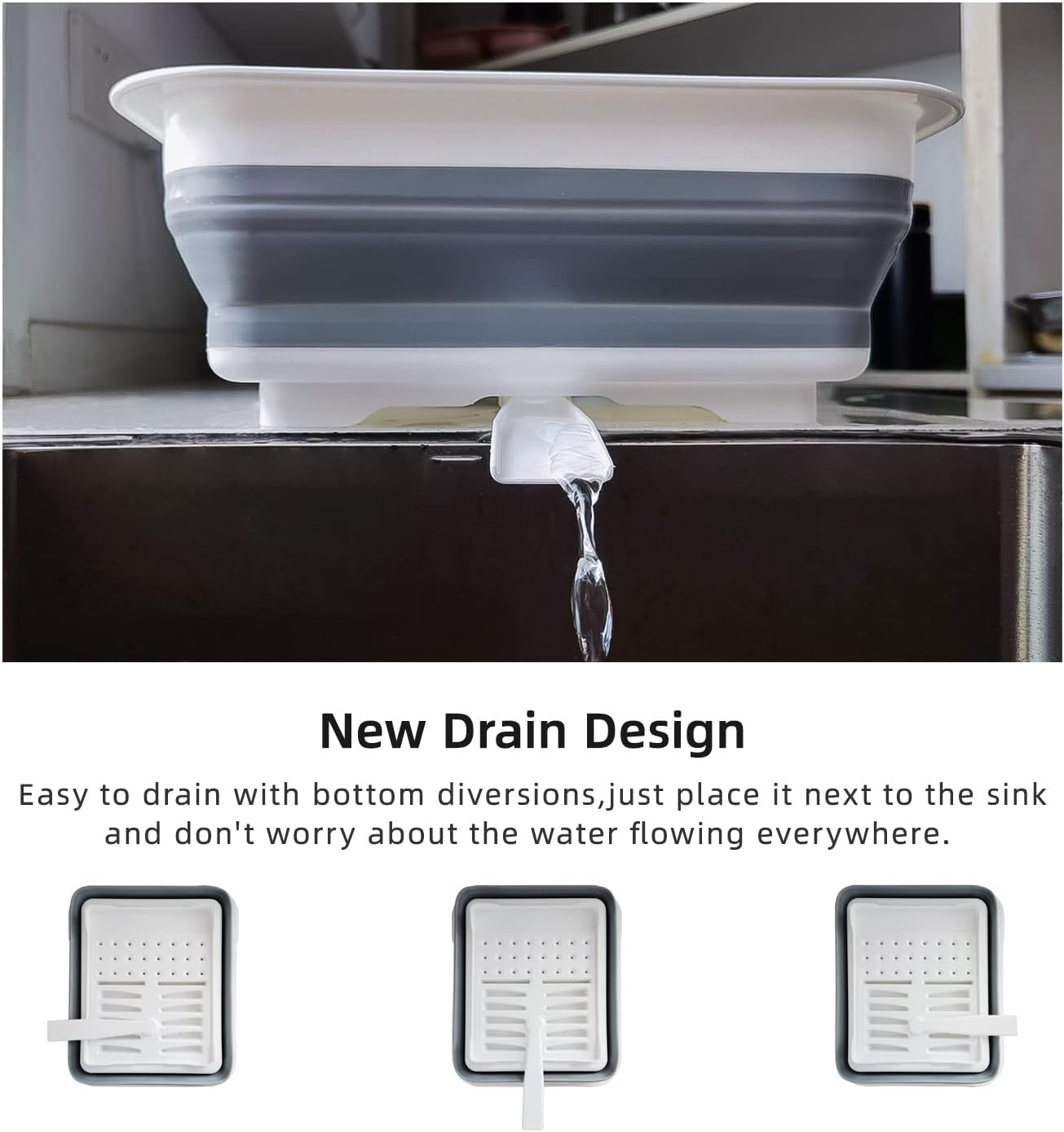 THANSTAR Collapsible Dish Drainer Portable Dinnerware Drainer Organizer for Kitchen RV Campers Travel Trailer Space Saving Kitchen Storage Tray