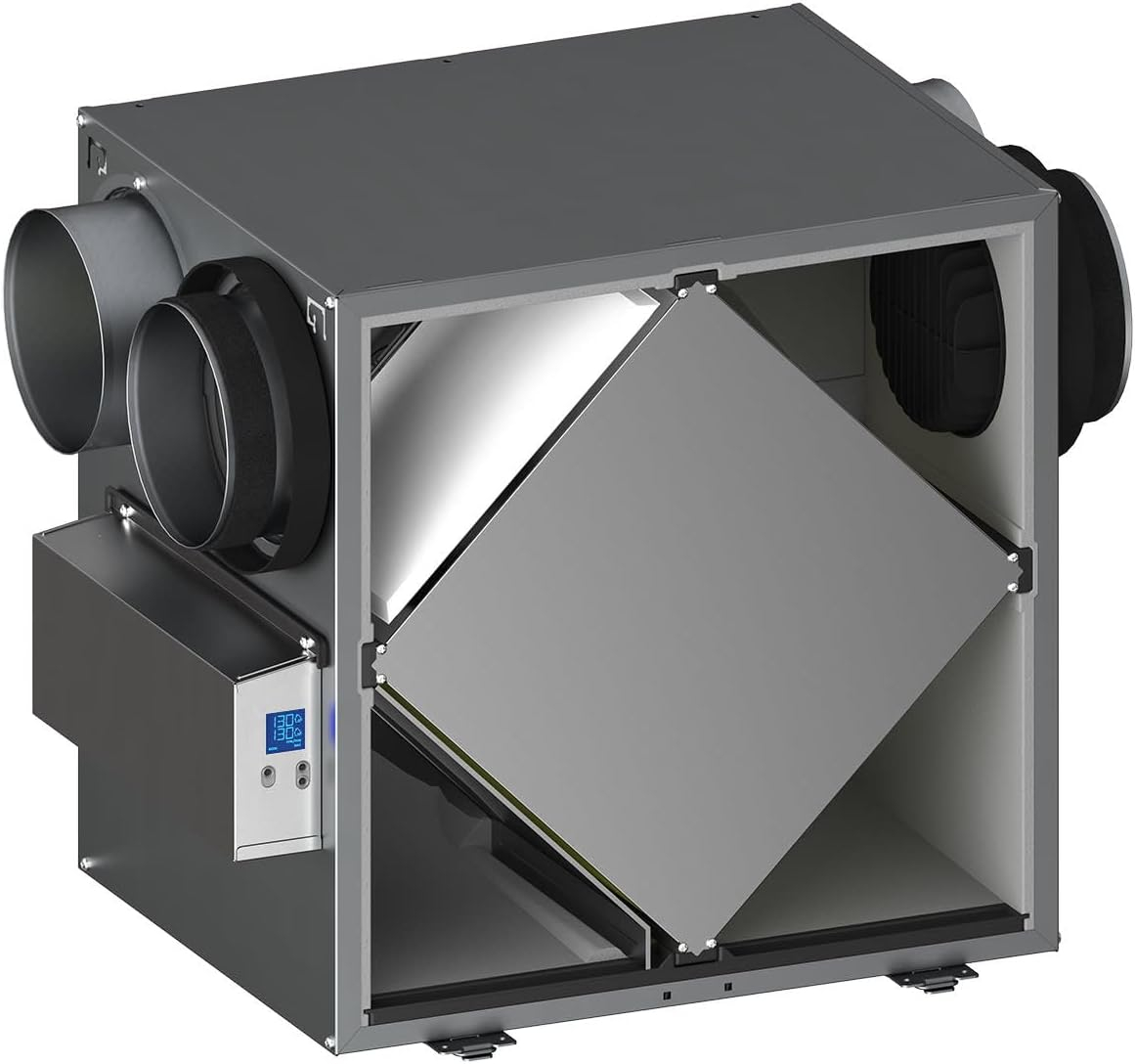 Broan B160H65RS AI 150 CFM Wall or Ceiling Mounted Heat Recovery Ventilator with VIRTUO™ Air Technology and Side Ports - N/A