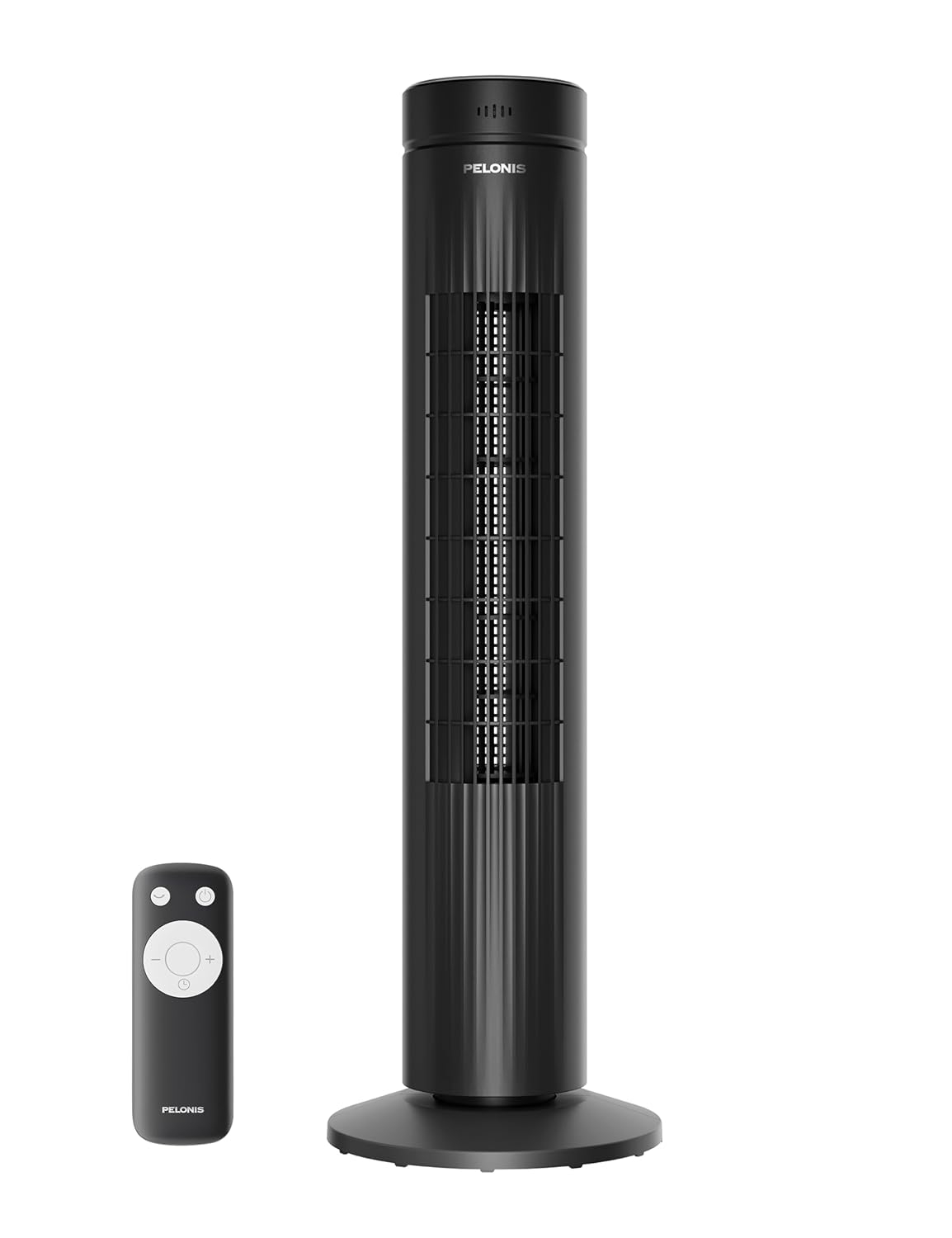 Pelonis 30-Inch Oscillating Tower Fan for Bedroom – 3 Speed, 37dB Quiet Tower Fan with Remote Control and 7-Hour Timer – ETL Certified, Black