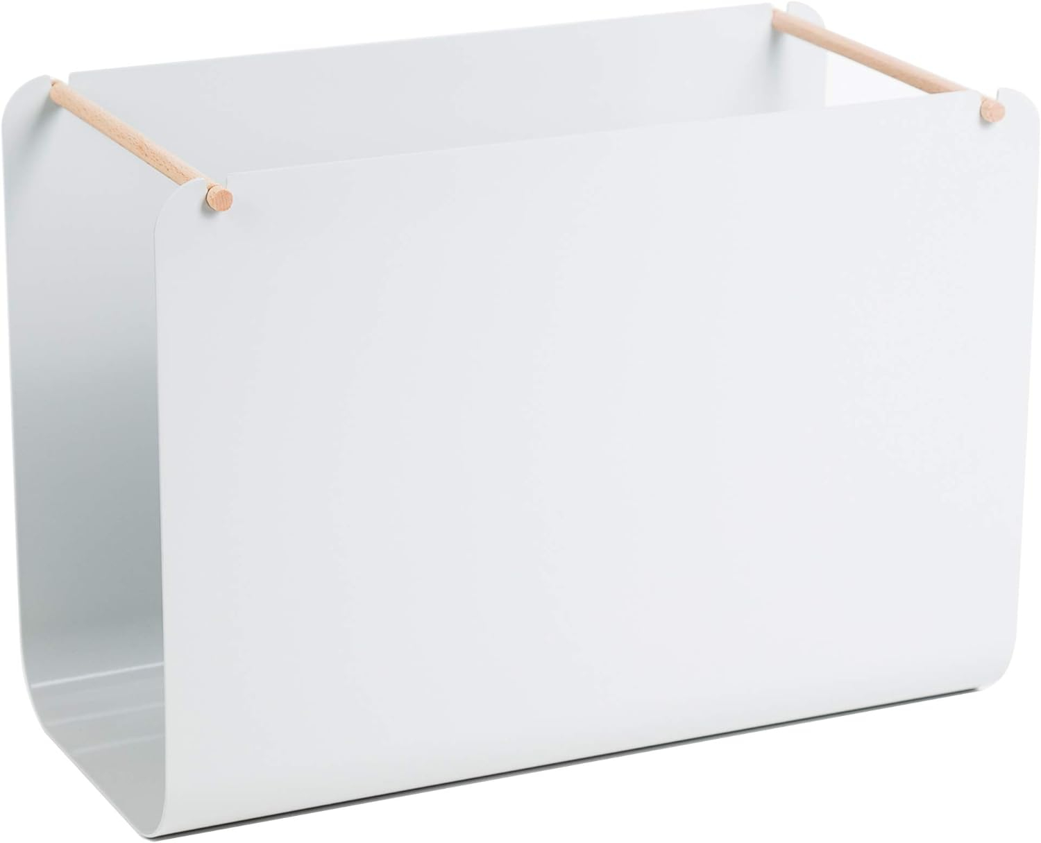 Arc Natural Wood and Metal Minimalist File Basket