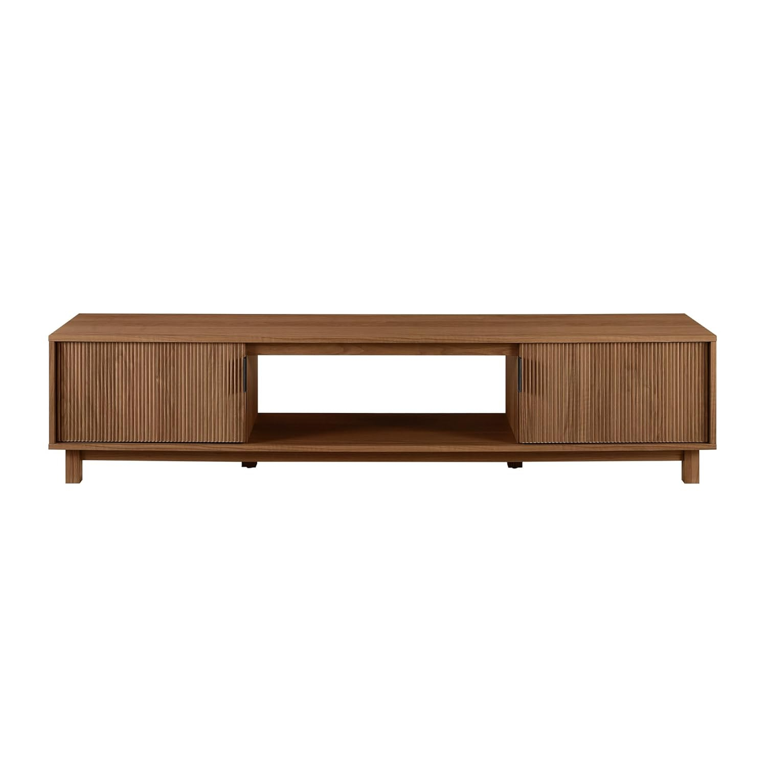 Mocha 70" Modern Fluted-Door TV Stand with Cabinet