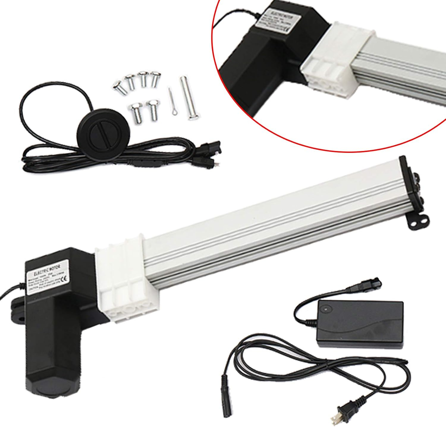 FETCOI Power Recliner Motor Linear Actuator, 330mm 6000N Electric Recliner Motor Replacement Kit for Lift Massage Chair Furniture