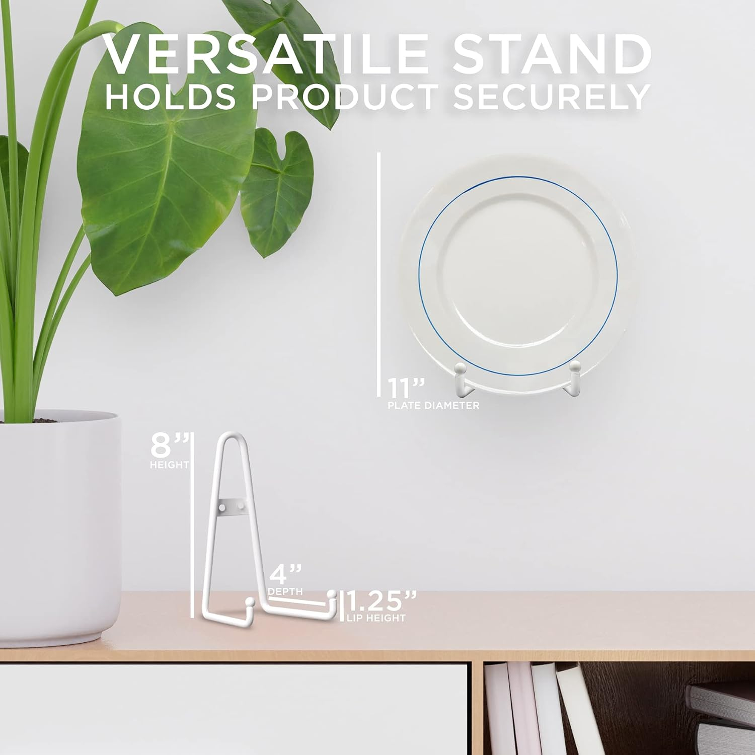 Tripar International, Inc. Wall Metal Plate Rack, Set of 4 White White Finish