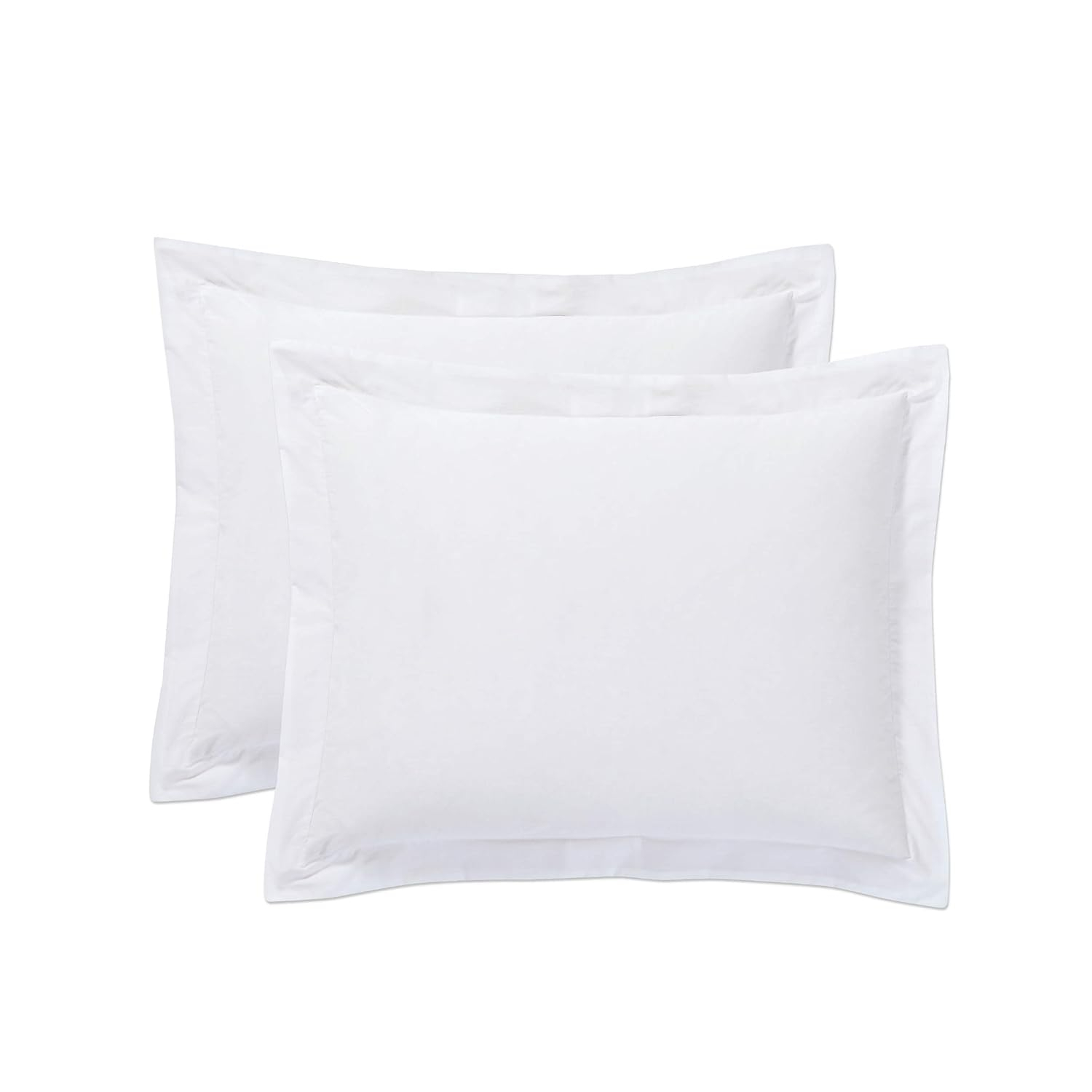 Todays Home TOH24902WHIT07 Levinsohn Basic Cotton Rich Tailored Sham with 2 in. Flange White - Standard - Pack of 2