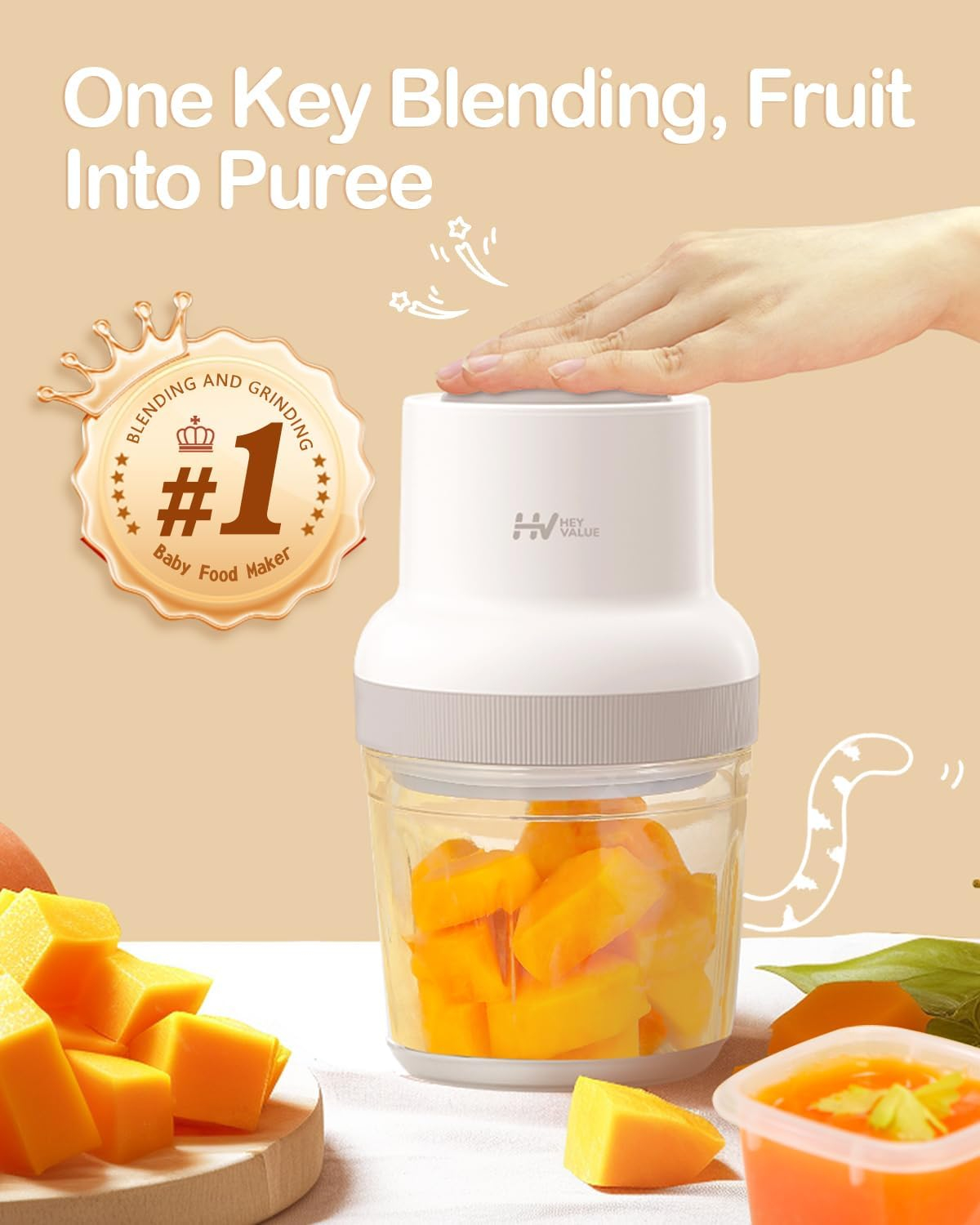 HEYVALUE Gray 13-in-1 Baby Food Processor Set with Stainless Steel Blades